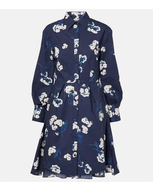 Erdem Cotton Shirt Dress - Blue