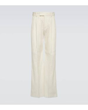 Amiri Wide-Leg Twill Pants - White