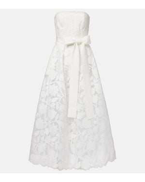 Elie Saab Bestickte Robe Aus Tuell - Weiß