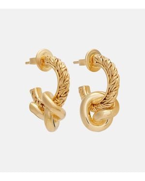 Bottega Veneta Knot-Plated Hoop Earrings - Metallic