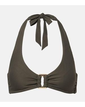 Heidi Klein Top De Bikini Con Cuello Halter - Negro