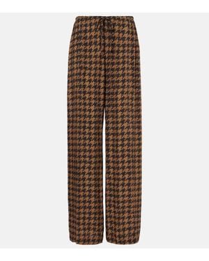 Dries Van Noten Gerade Hose Aus Satin - Braun