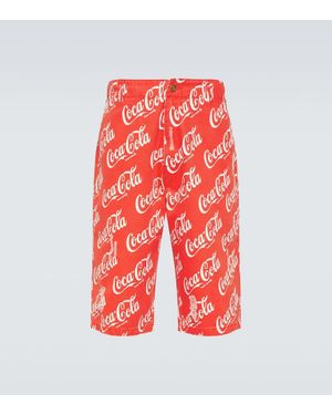 ERL Printed Cotton Canvas Bermuda Shorts - Red