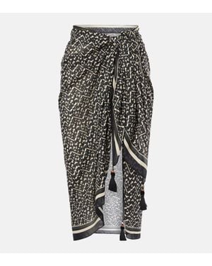 Tory Burch Printed Cotton And Silk Beach Cover-Up - Black