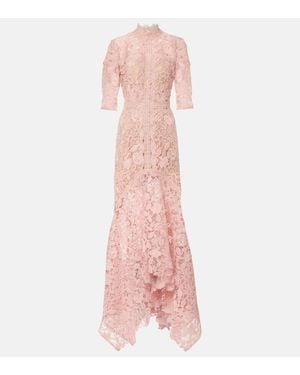 Costarellos Floral Lace Gown - Pink