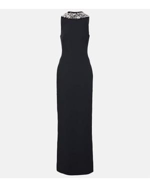 Safiyaa Verzierte Robe Holli Aus Crepe Und Satin - Schwarz
