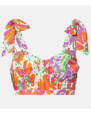 Poupette Top Cropped Carla Con Stampa - Rosa