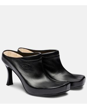 Balenciaga X Scholl Mules 80 Aus Leder - Schwarz