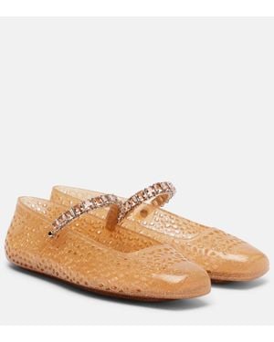 Jimmy Choo Jelly Crystal-Embellished Ballet Flats - Brown