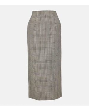Wardrobe NYC Prince Of Wales Check Midi Skirt - Gray