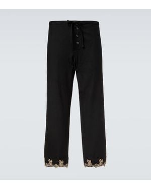 Bode Weite Hose Laurelist Aus Wollflanell - Schwarz