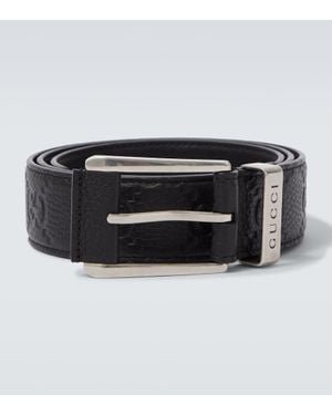 Gucci Guertel Gg Aus Leder - Schwarz