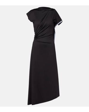 Victoria Beckham Draped Asymmetric Midi Dress - Black