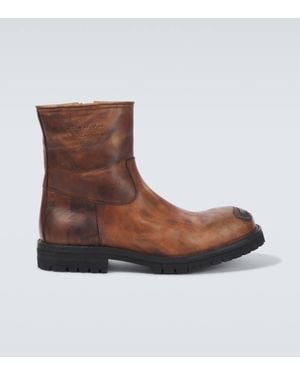 Acne Studios Leather Biker Boots - Brown