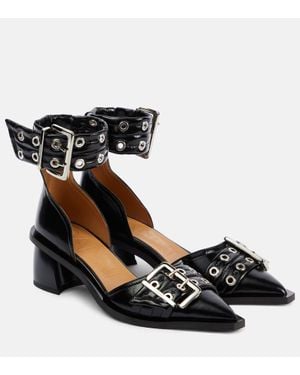 Ganni Pumps Aus Lederimitat - Schwarz