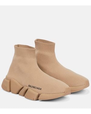 Balenciaga Speed Sneaker Einfarbig Aus Recyceltem Strick - Natur