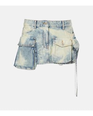 The Attico Low-Rise Jeansrock Fay - Blau