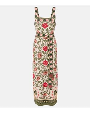 FARM Rio Floral Midi Dress - Metallic