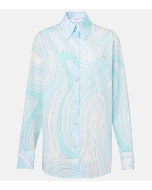 PUCCI Marmo Cotton Shirt - Blue