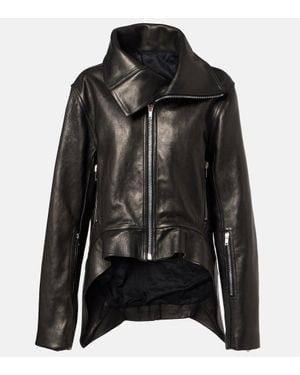 Rick Owens Veste Asymetrique En Cuir - Noir