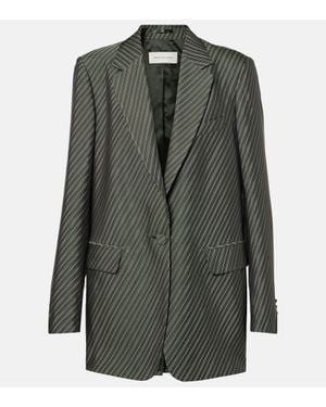 Dries Van Noten Striped Blazer - Green