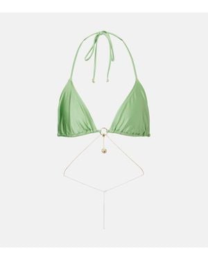 Bananhot Chain Triangle Bikini Top - Green
