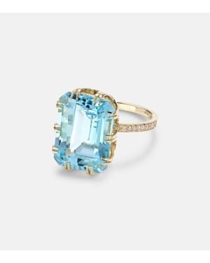 Ileana Makri Anillo De Oro De 18 Ct Con Topacio Y Diamantes - Azul