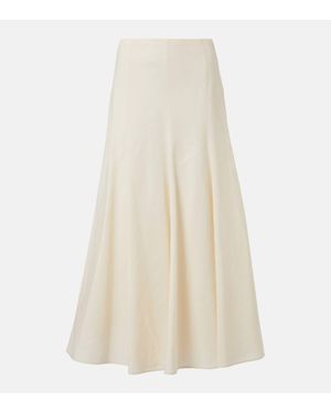 Khaite Lenno Silk And Cotton Maxi Skirt - White