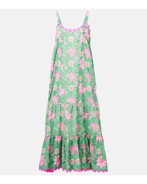 Juliet Dunn Bedrucktes Maxikleid Aus Baumwolle - Grün