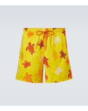 Vilebrequin Bedruckte Badeshorts Mistral - Gelb