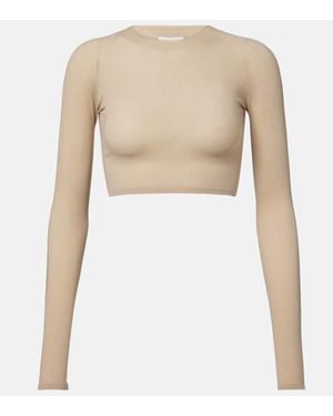 Alaïa Cropped-Top Aus Jersey - Natur