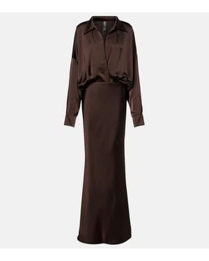 Norma Kamali Robe Aus Satin - Braun