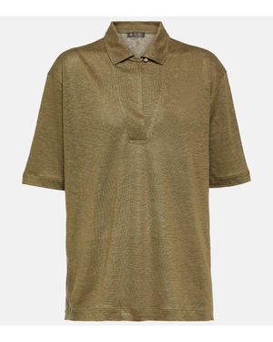 Loro Piana Linen Polo Top - Green