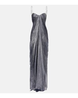 Maria Lucia Hohan Victoria Draped Silk Gown - Blue