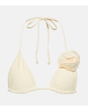 SAME Top De Bikini Triangular Con Apliques - Neutro