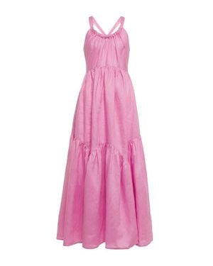 Lee Mathews Ali Linen Maxi Dress - Pink