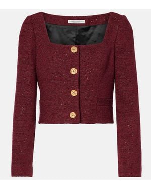 Alessandra Rich Jacke Aus Tweed Mit Pailletten - Rot