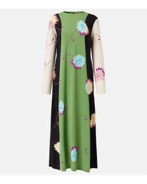La DoubleJ Swing Printed Jersey Maxi Dress - Green