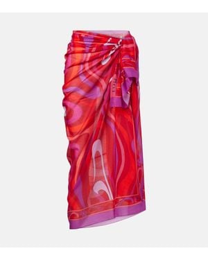 Emilio Pucci Pareo Marmo Aus Baumwolle - Rot