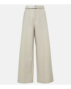 Sacai Wide-Leg Pants - Natural