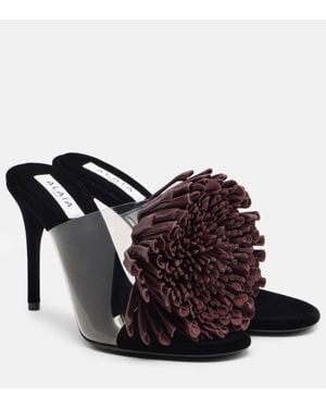 Alaïa Pantoletten Dahlia 90 Mit Leder - Schwarz