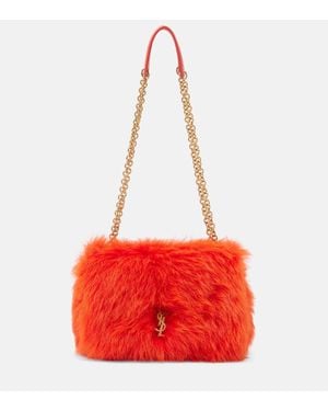 Saint Laurent Jamie 4.3 Mini Shearling Shoulder Bag - Red