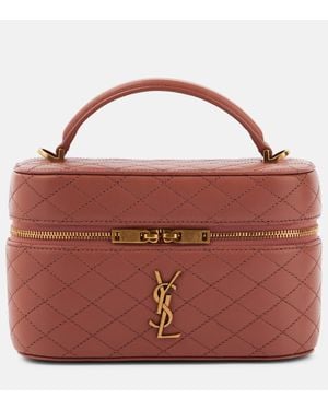 Saint Laurent Gaby Quilted Leather Vanity Bag - Red