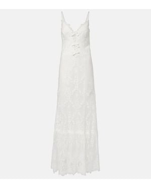 Elie Saab Robe Aus Spitze - Weiß