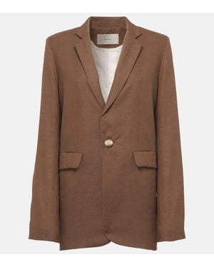 Asceno Azores Linen Blazer - Brown