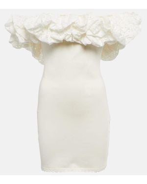 Alexandre Vauthier Off-Shoulder Ruffle-Trimmed Minidress - White