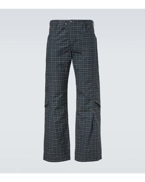 Kiko Kostadinov Kraner Checked Cotton-Blend Wide-Leg Pants - Blue