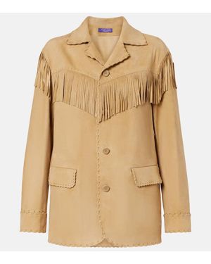 Ralph Lauren Ryland Fringed Suede Jacket - Natural