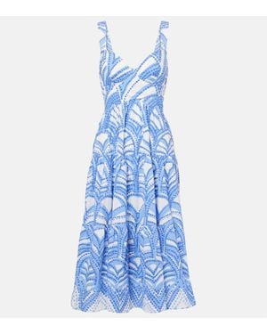 Poupette Vestido Midi Coco De Algodon Estampado - Azul