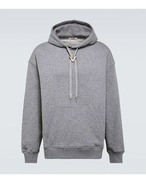 Valentino Hoodie Vgold Aus Baumwoll-Jersey - Grau